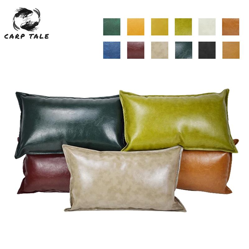 

Multiple Sizes Pillow Covers PU Leather Cushion Cover Solid Color Pillowcases for Home Hotel Decorative Sofa Throw Pillow Cover, 01
