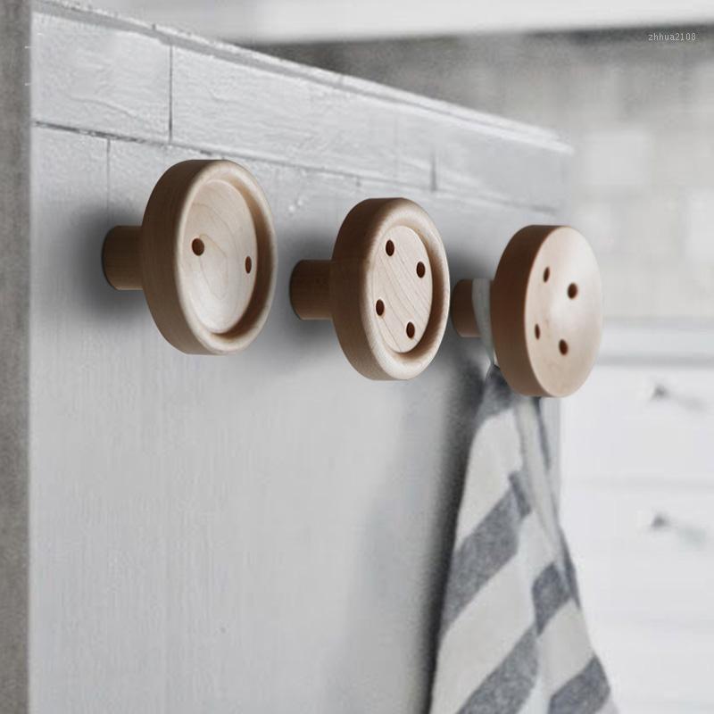 

collalily Nordic Round wood Modern Design Wall clothes Robe Hook Coat Racks for corridor Hook Rails Decor Japanese American1