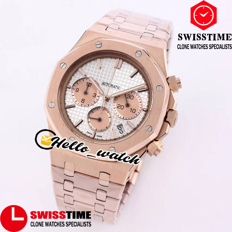 

Sale New 41mm 26338 26331 Japan Quartz Chronograph Mens Watch Silver Dial Gold Subdial Rose Gold Steel Bracelet Sport Watches SwissTime, Customer-defined waterproof service