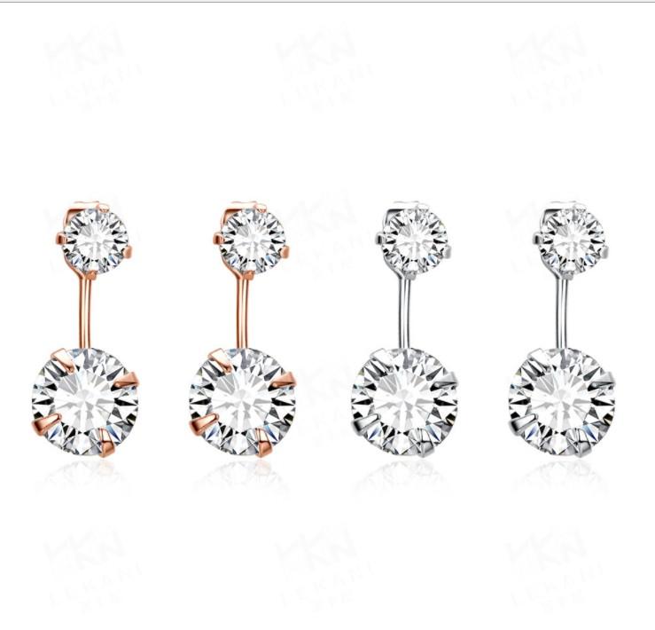 

SALE Europe Feather Crystal from Swarovskis new fashion creative cz Woman Twins Earrings micro 925 jewelry