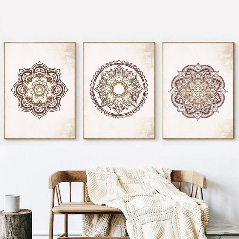 

Home Decoration Canvas Painting Poster Mandala Brown Bedroom Prints Nordic Style Wall Art Modular Pictures No Framework For Gift1