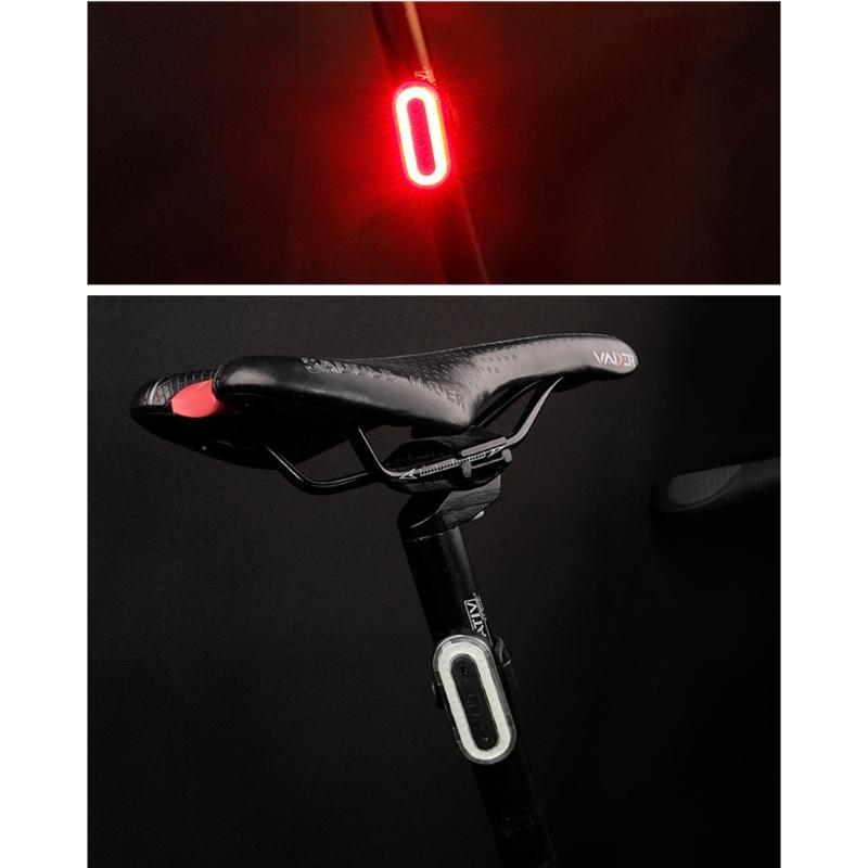 

Cycling Tail Light Bike Rear Lamp USB Rechargable Warning Safety Lantern Oval-shaped Bicycle Waterproof Taillight T8NC