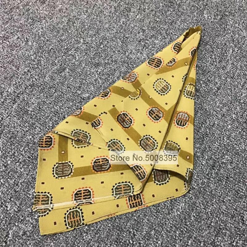 

ElfStyle] - 100% SILK Print Yellow Marrakech silk square scarf 57CM Small Neck Scarves For woman New 2020