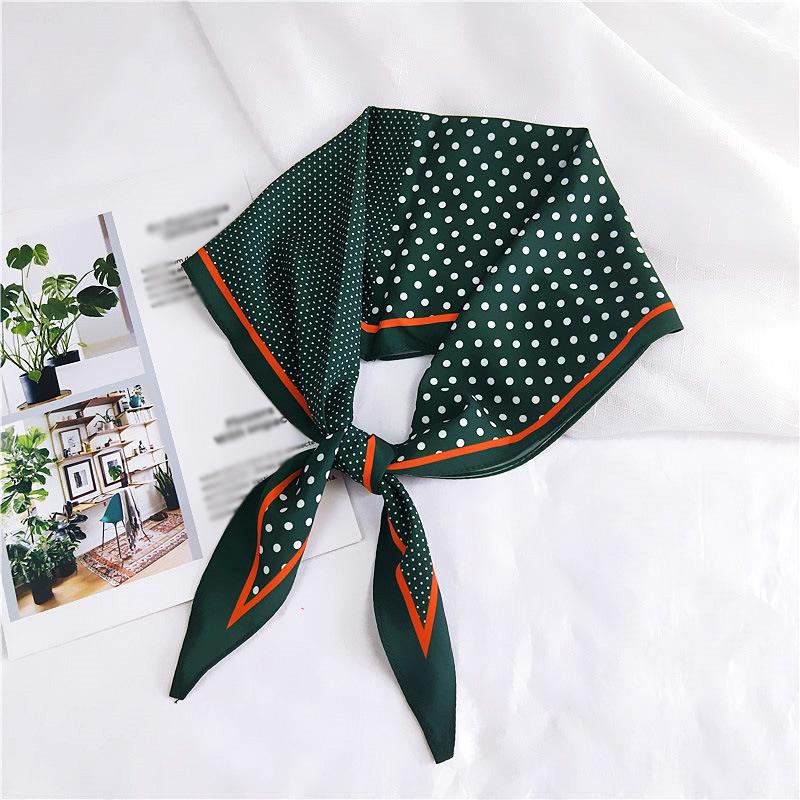 

DIY Polka Dot Soft Head Scarves Handle Bag Ribbons Scarf Narrow Long Spell Color Rhombus Skinny Hair Neck Scarves Headband