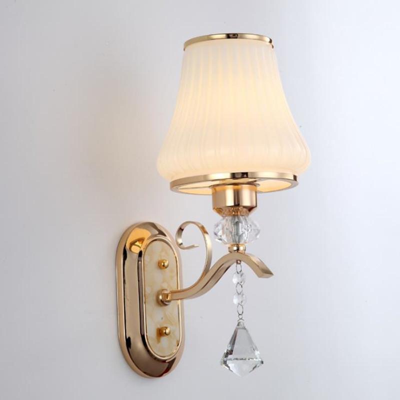

JIPUSH Hotel engineering wall lamp headlamp golden crystal LED creative lamp decorated hallway staircase bedroom wall1