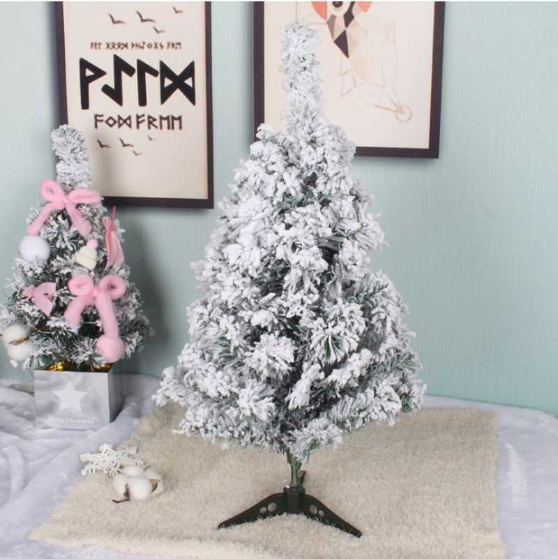 

60cm Mini Artificial Christmas Tree Xmas Tree New Year Home Ornaments Desktop Decorations Flocking Snowflake Christmas
