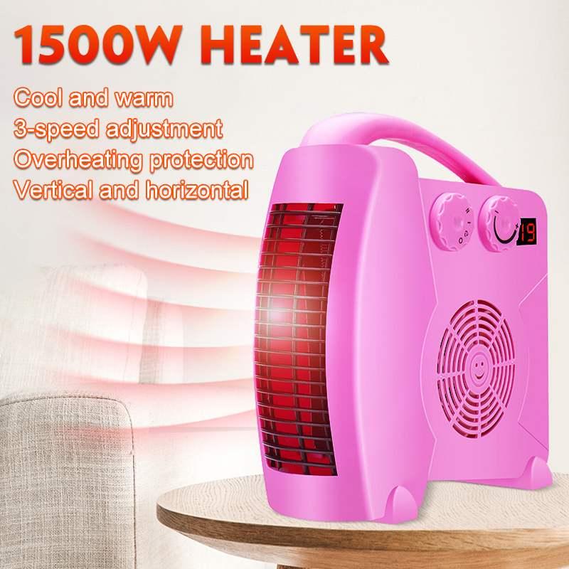 

1500W Digital Mini Electric Fan Heaters Home Heaters Cooling and Heating Dual-Used Portable Baby Warmer Electric-Heater 220V