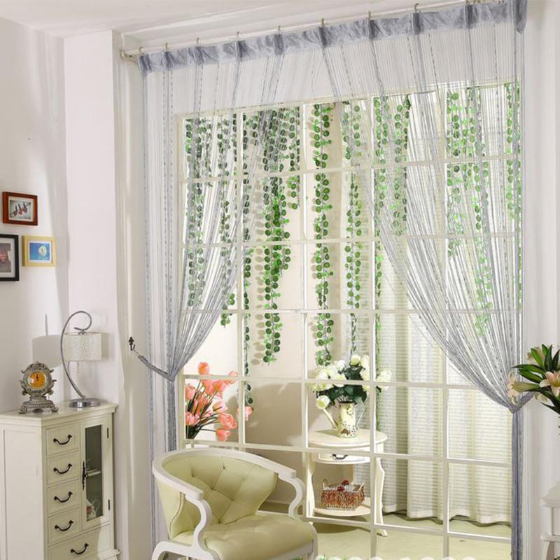 

Flash Line Shiny Beads Curtain Door Window String Curtain Living Room Divider Valance Party Wedding Decoration, White