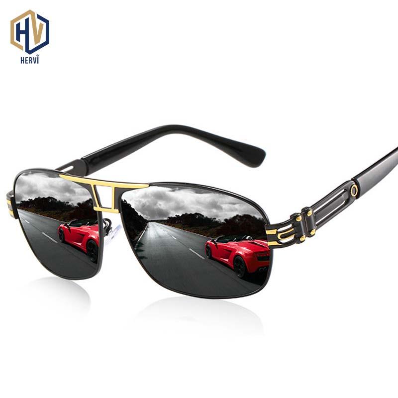 

New Style Polarized Light Square Sunglasses Men Brand Designer Sun Glasses Fashion Metal Frame Driving Eyeglasses UV400