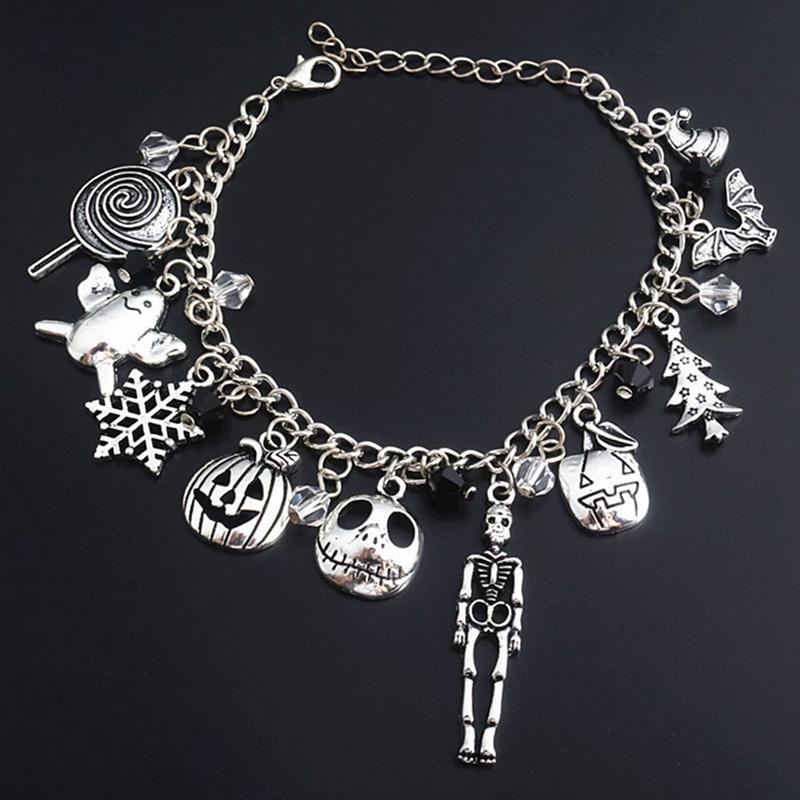 

Nightmare Before Christmasb Bracelet Halloween Jack Skellington Sally Snowflakes Skull Pumpkin Bangle Bracelet Christmas Gifts