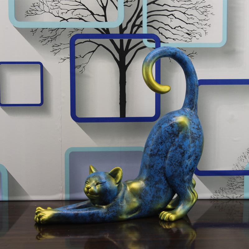 

Creative Resin Cat Figurines Miniatures Decorative Animals Desktop Gifts Cat Statue Ornaments Home Decor Living Room Accessories