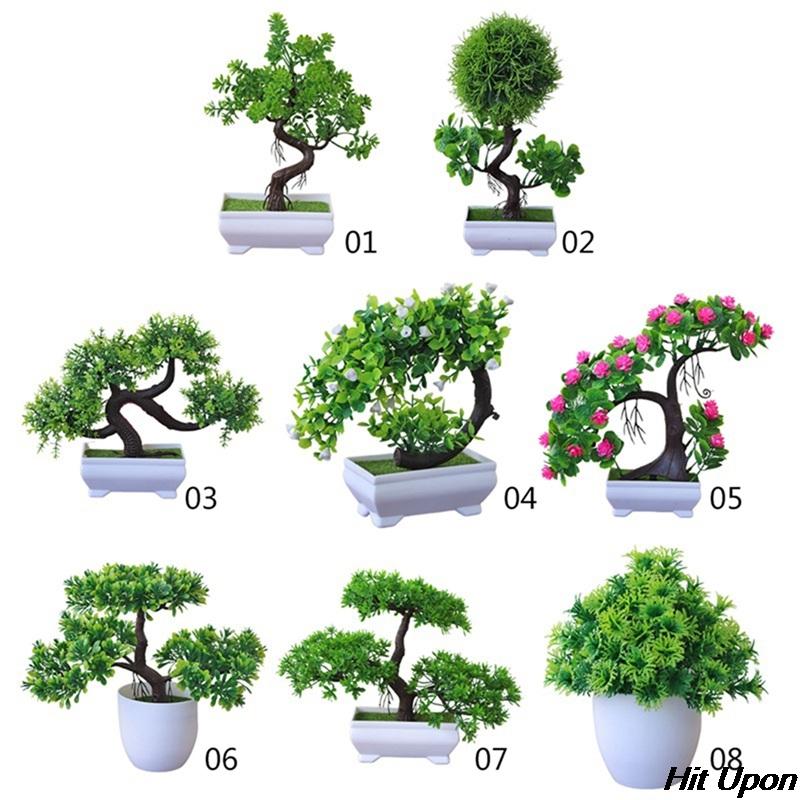 

Artificial Plants Potted Bonsai Green Small Tree Plants Fake Flowers Potted Table Ornaments For Home Garden Party Hotel Decor, 07