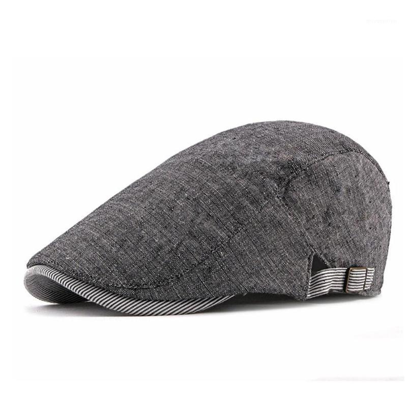 

Men's Casual Hat Berets Linen Caps for Spring Summer Autumn Outdoor1, Black