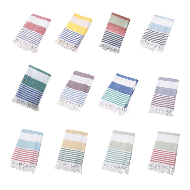 

Towel 100% Turkish Fringed Bath Beach Spa Sauna Yoga Fringed Jacquard Portable Sand Towel Beach Travel Summer #45