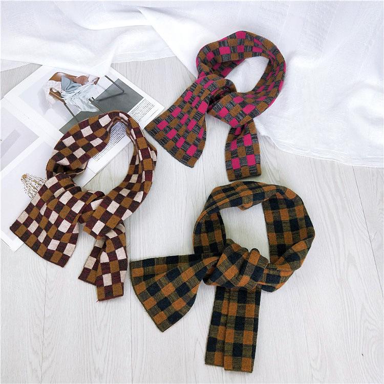 

Scarves Parent-Child Style Children Scarf Autumn And Winter Boys Girls Long Thick Checks Warm Classic All-Matching