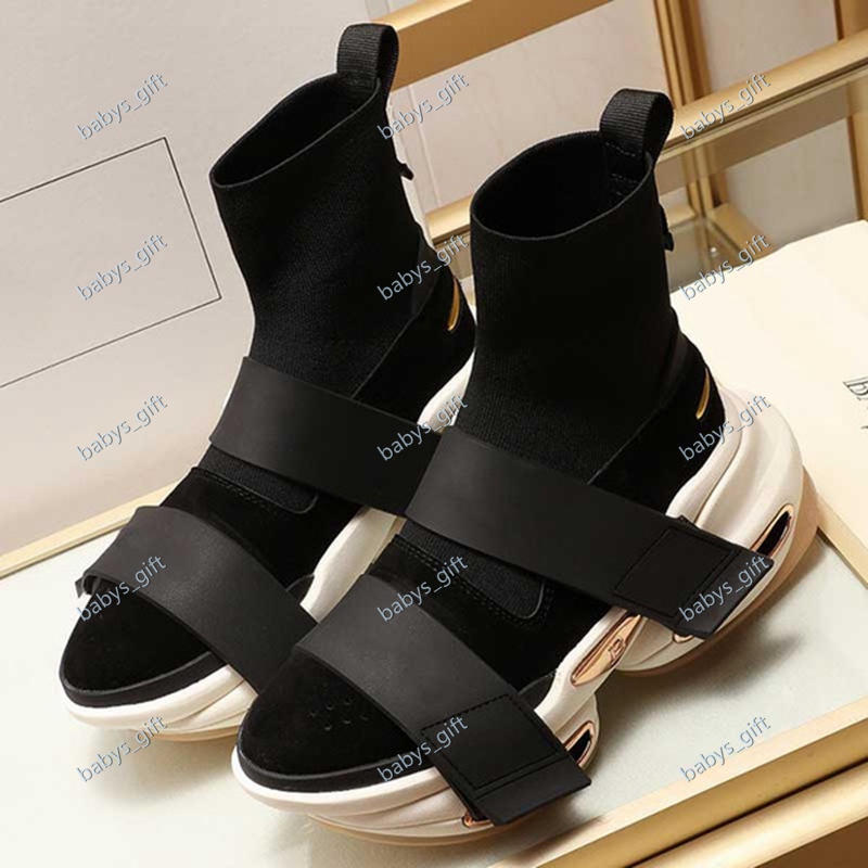 

20ss autumn and winter new brand designer shoes BBold elastic mesh cloth socks shoes Outdoor girl Boots knitted high-top women and men shoes, Black
