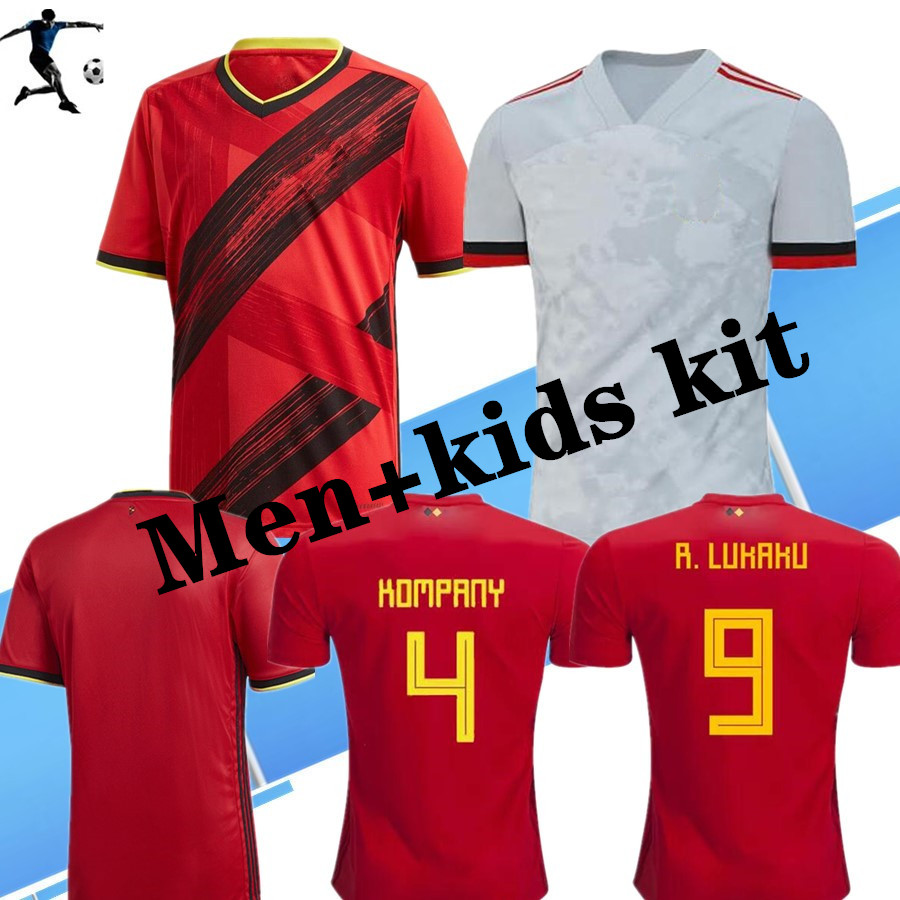 

2020 2021 European Cup Belgi UM soccer jerseys camisetas national E.HAZARD R. LUKAKU DE BRUYNE 2019 2020 maillot de foot football shirt, Home kids kit