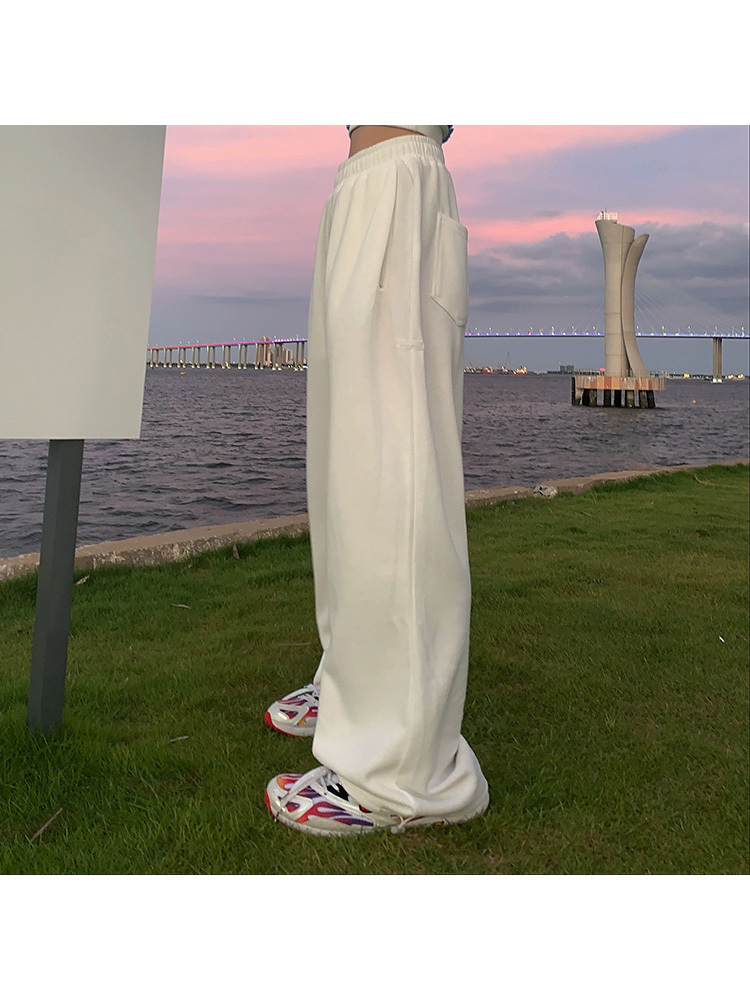 

Women' 2021 New Sports Pants Drape Straight Thin Leg Long Woman Sweatpants Fall Dj42 ZDGU, White