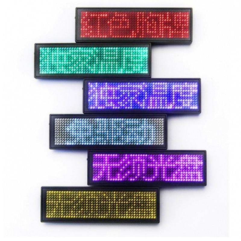 

Real NEW 44x11 Dots LED Name Badge with Magnet and Pin + Scrolling display Message Sign Rechargeable Led Name Tag For Event