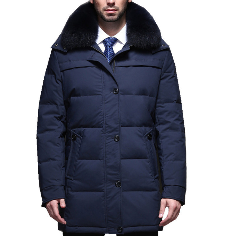 

Duck Exquisite White under Winter of the Men Jacket with Hoodie Fox Fur Coats Plus Size Men's Coat Wxf151 Cxm7, Black
