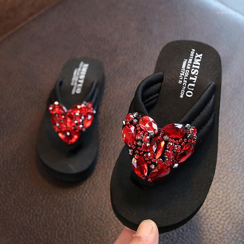 

Fashion Parent-Child Children's Slippers Female Outer Wear Princess diamond Flip-flops Sandals girls shoes princess Slippers1, Black