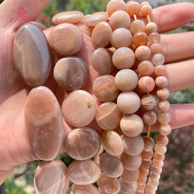 

Other Natural Sunstone Stone Beads Loose Spacer For DIY Woman Man Necklace Bracelet Earring Jewelry Making Strand 15"