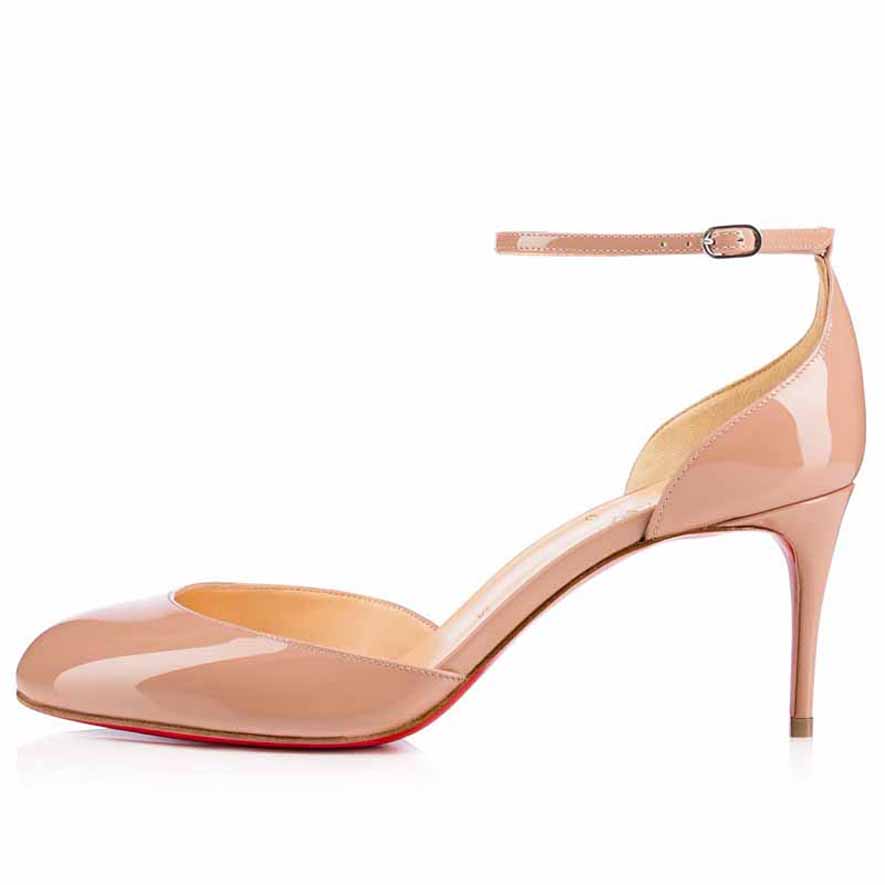 

Rounditwo Red Bottom Sandals Suede Round-toe Women Pumps Ankle Strap High Heels Elegant Lady Walking Shoes With Box,EU35-43