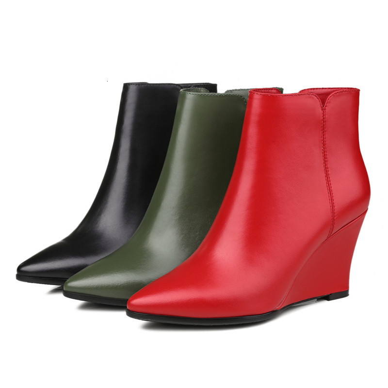

2021 New Superior Quality Genuine Women to Winter Fashion Wedges Ladies Boots 4OIY, Army green.