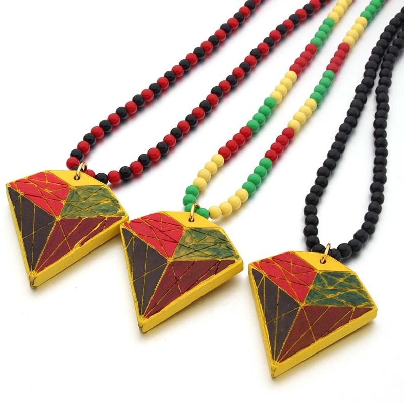 

Chains Simulated Necklace GOOD WOOD Hip Hop Beads Wooden Pendant Necklaces Fashion Jewelry Gift