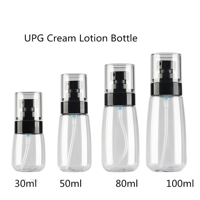 

12 x Empty Travel Transparent Black UPG Lotion Pump Bottle Pressed Type Convenient Skin Care Product Essence Small Containers
