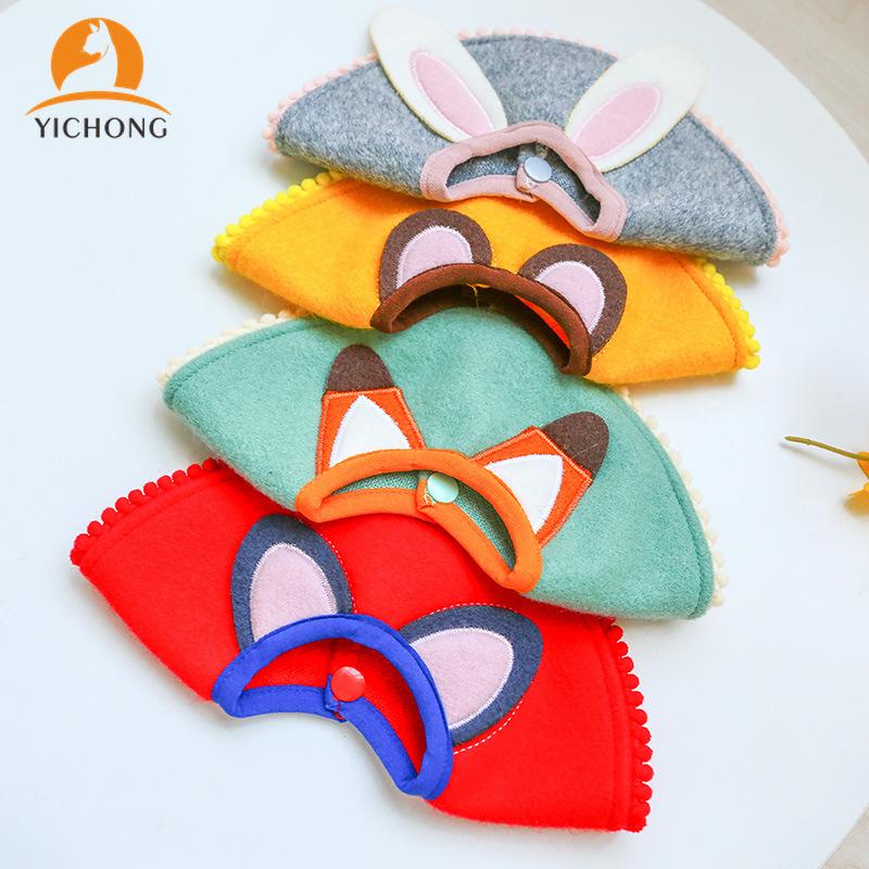

YICHONG Dog Cat Saliva Scarf Cartoon Animal Bib Pet Scarf Bib Teddy Triangle Small Dog Neck Cover Kawaii Collar YC255