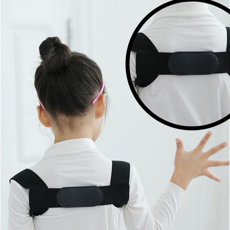 

1Pcs Shoulder Back Brace Support Belt Adjustable Posture Corrector Clavicle Spine Lumbar Posture Correction For Children kids T1, Purple