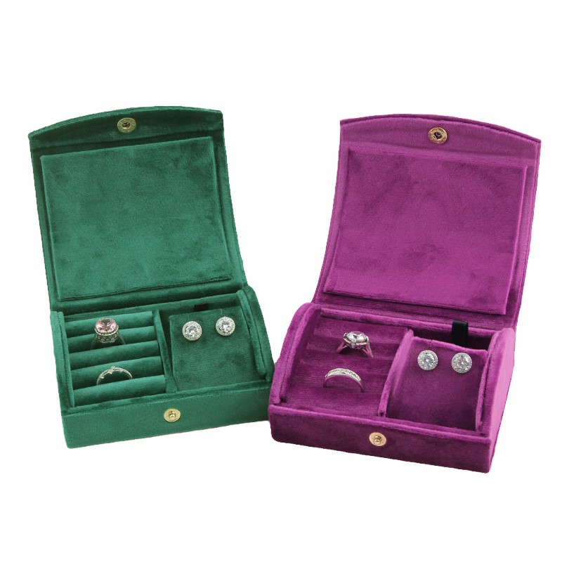 New Portable Multifunctional Delicate Velvet Jewelry Storage Box Ring Necklace Earring Earrings Display Props Pendant Jewelry Dust Box-image-624180491