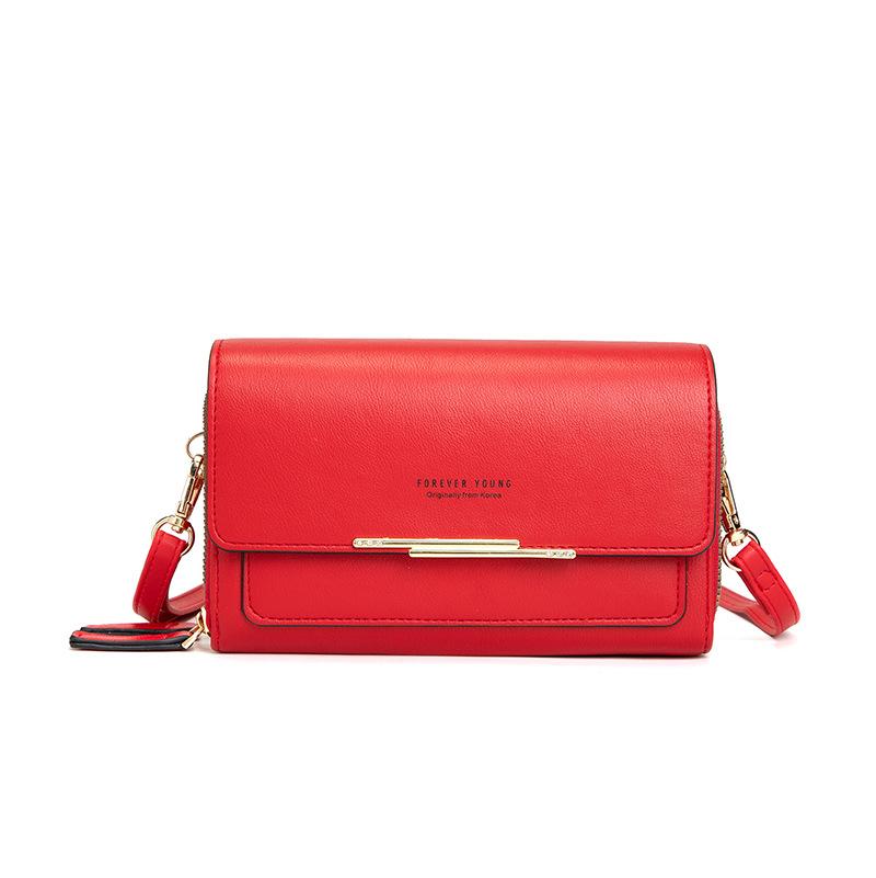 

Women Casual PU Leather Shoulder Strap Bag Large Capacity Long Phone Bag Ladies Multifunction Handbag Money Purses Messenger, 7491 black