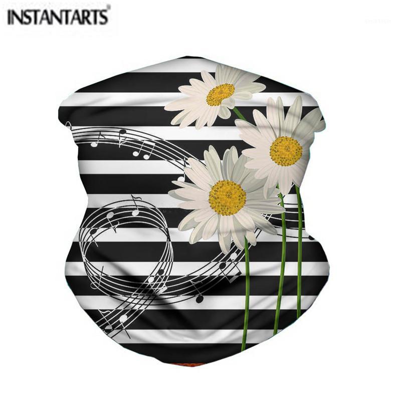 

INSTANTARTS Motorcycle Head Scarf Stylish Beautiful Flower Musical Note Stripe Pattern Multifunction Neck Gaiter Headwear1, Custom z28