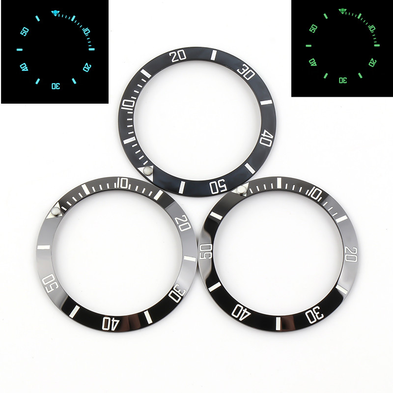 

38-30.5mm Black Ceramic Luminous Bezel Insert For 40mm Dial for Submariner Gmt Oyster Yacht Man Watch Face Watches Replace Accessories