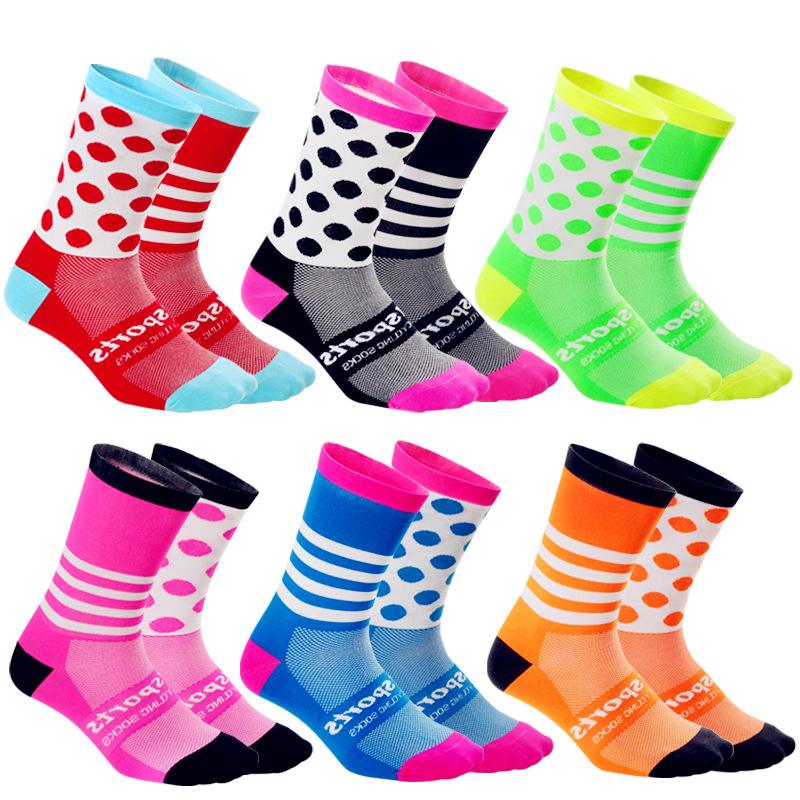 

Cycling Socks Quality Breathable Stripe Dot Brand Sports Socks Bicycle Bike Sock Outdoor Racing Running Riding Sportswear, 05
