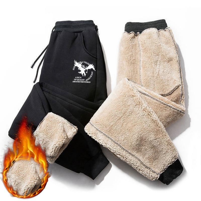 

Men's Pants Quality Fleece Trousers Sportwear Fitness Joggers Sweat Men Jogging Hip Hop Streetwear Sweatpants M-5XL, Black