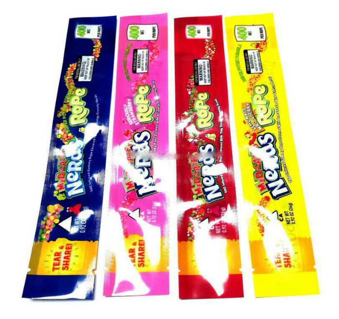 

Nerds Rope Empty Gummy Candy Bag Plastic Edibles Retail Packaging 4 Styles MEDICATED Smell Proof hjghjghj
