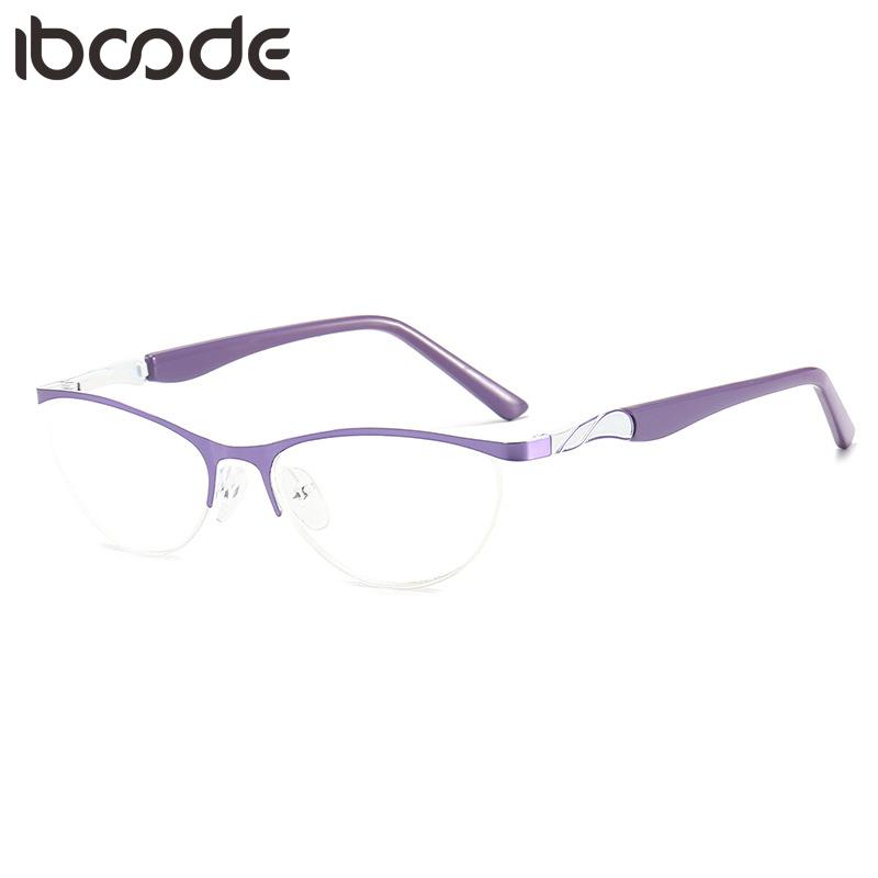 

iboode Anti Blue Ray Glasses Half Frame Women Cat Eye Clear Lens Eyeglasses Spectacle Female Computer Gaming Goggle Eyewear 2021