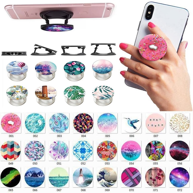 

Universal Grip Cell Phone Holder Stand Bracket With opp bag Expandable cellPhone Holders For iPhone Samsung, White base;mix pattern