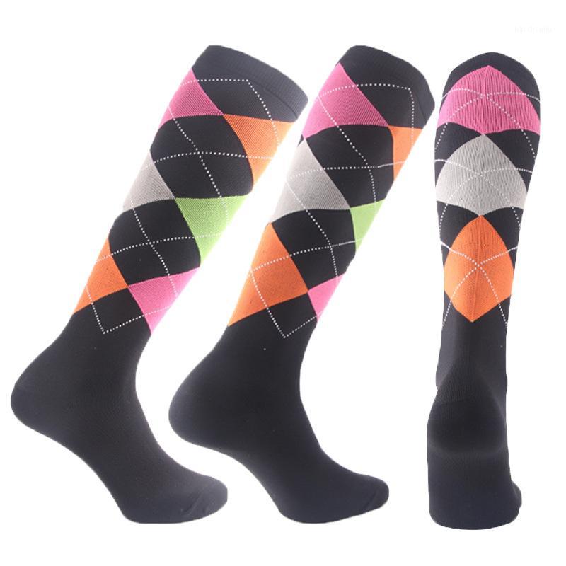 

Brothock New Color Blocking Long Tube Pressure Socks Men and Women Marathon Fitness Running Leggings Stockings Compression Socks1, As pic