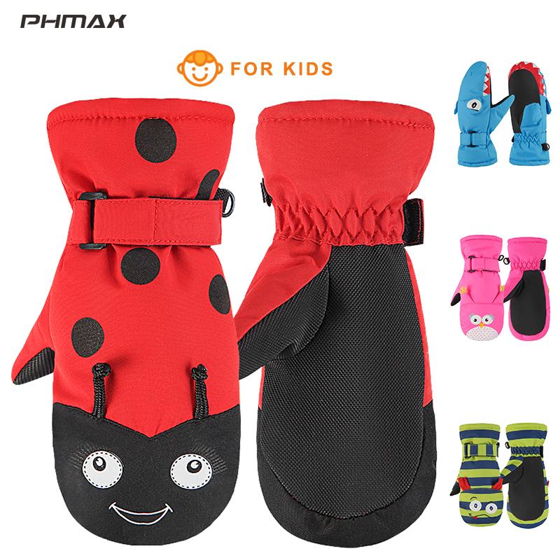 

PHMAX Toddler Ski Gloves Children Winter Waterproof Warmer Snow Gloves Boys Girls Andi-Slip Skating Hiking Camping, As picture