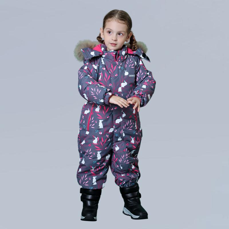 

Newborn Baby Girls Winter 2020 Romper Snowsuit Cotton Floral Pattern Zipper With Hooded Infant Overcoat Kids Snow Wear Jumpsuit, Blue