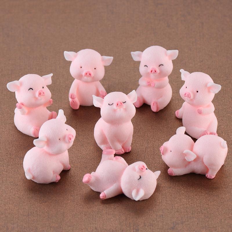 

37mm X 30mm, 1 PieceOrnaments Decorations Pig Animal Pink Resin Material Pink Cartoon Pendant Ornament DIY