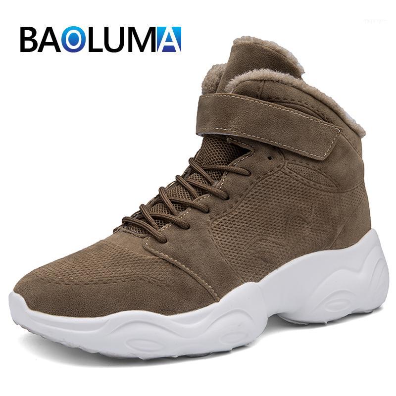 

2020 Men's Boots Thick Plush Men Snow Boots Non-slip Wear-resistant Men's Shoes Outdoor Winter Mans Footwear1, Black