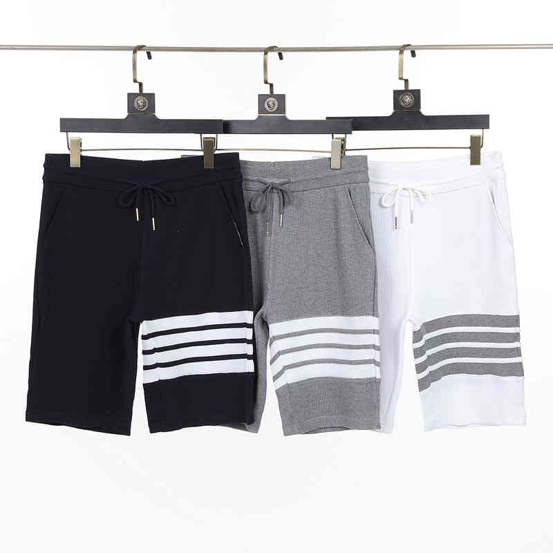

Thom Brun New Tb Waffle Shorts Summer New Unisex Capris Pants Casual, White