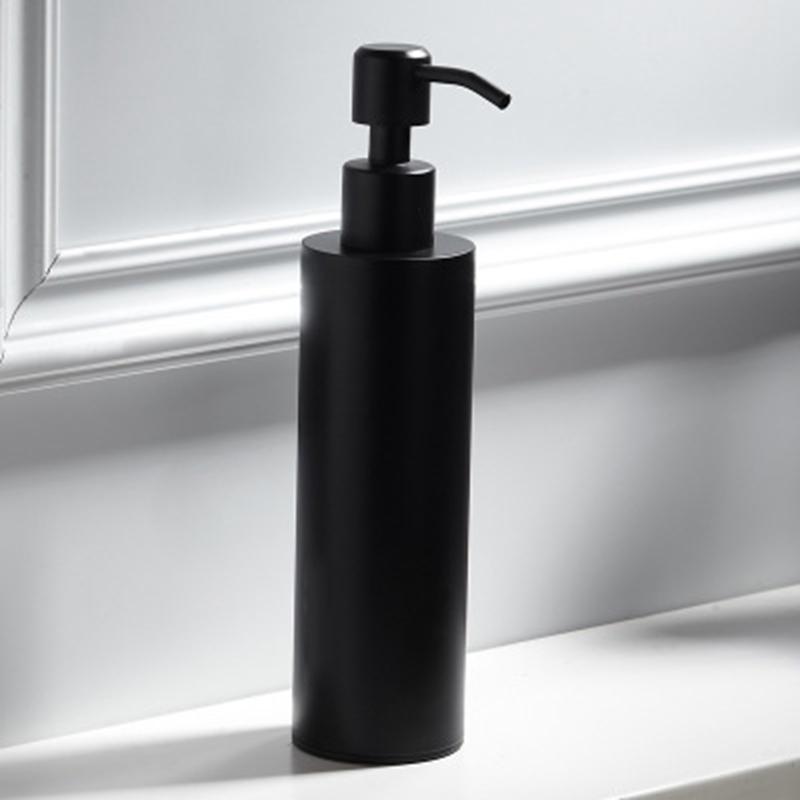 

200Ml Stainless Steel Soap Dispenser Black Coated Round Countertop Hand Pump Lotion Bottle Kitchen Bathroom Supplies