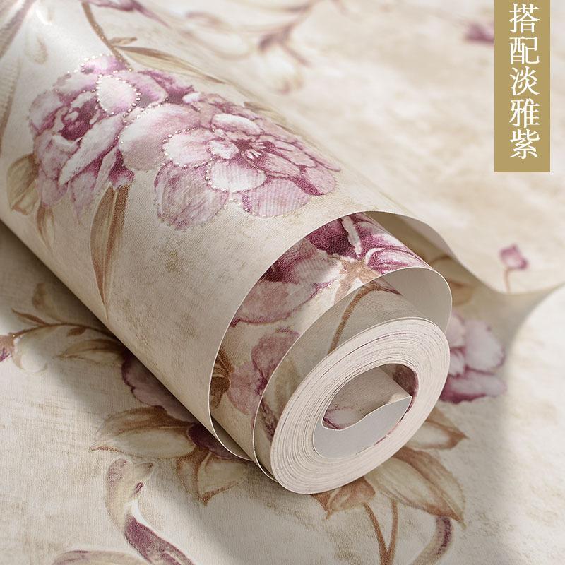 

Retro American country non-woven wallpaper European garden big flower bedroom living room sofa TV Wallpaper, K190909