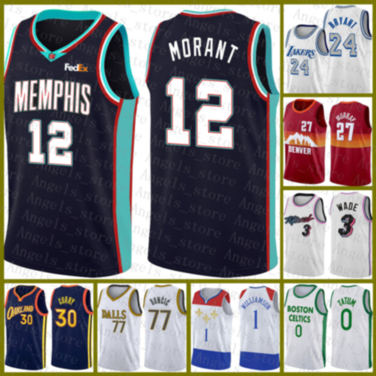 

men 2021 New basketball Jersey Memphis Grizzlies New Ja 12 Morant Grizzlie Nikola Jamal 27 Murray 15 Jokic Carmelo 00 Anthony, Jersey-huren